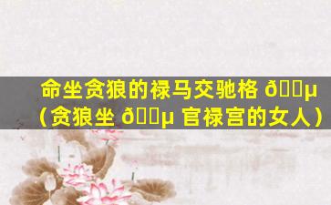 命坐贪狼的禄马交驰格 🌵 （贪狼坐 🌵 官禄宫的女人）